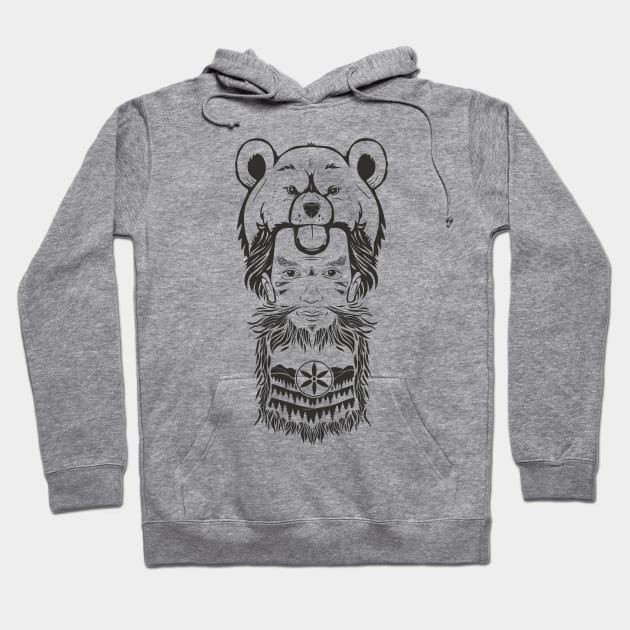 Bear-men totem Hoodie by TOTEM clothing